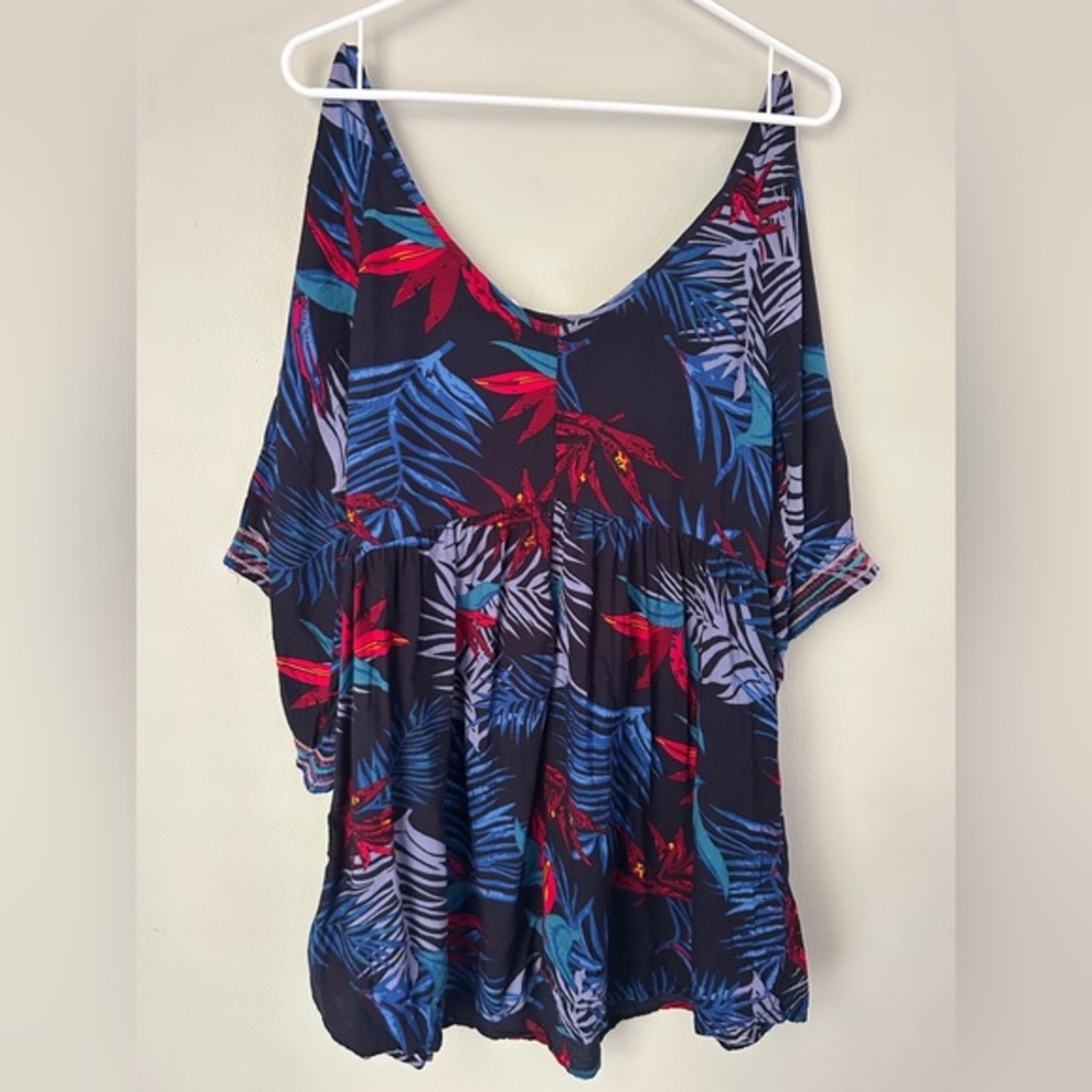 Roxy Multicolor Leaf Pattern Dress - image 3